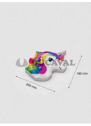Unicornio de papel base de corcho 250x190mm. Ducaval envios 24/48 horas