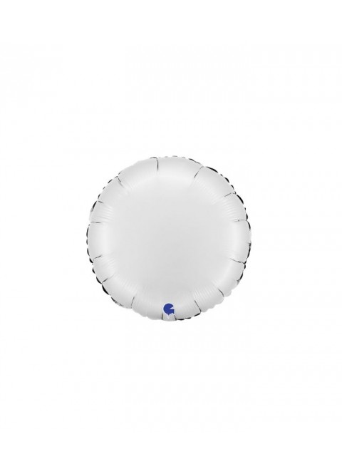Globo foil satin circulo blanco 46cm