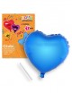 Globo corazón azul poliamida tubito 49x46cm