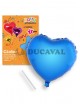 Globo corazón azul poliamida tubito 49x46cm