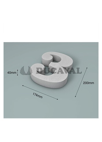 Número 3 corcho 200X40mm - Disfraces Ducaval