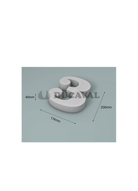 Número 3 corcho 200X40mm - Disfraces Ducaval