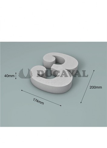 Número 3 corcho 200X40mm - Disfraces Ducaval