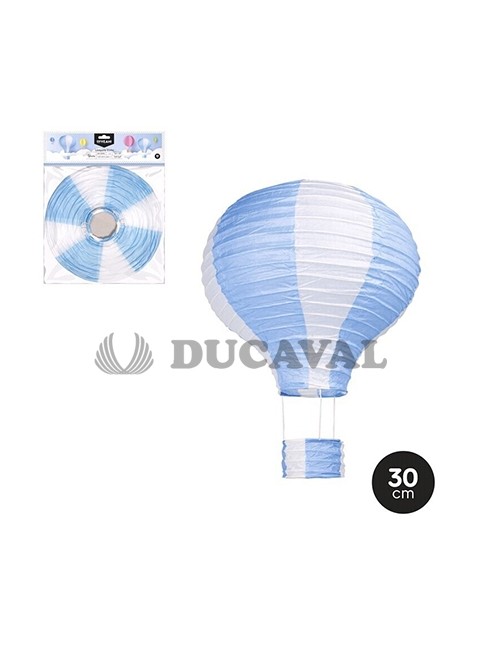 Lámpara globo papel azul pastel 30cm