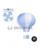 Lámpara globo papel azul pastel 30cm