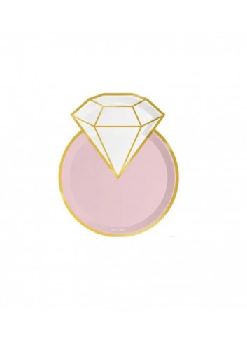 Plato forma diamante 15.5x26.5cm 6 unidades