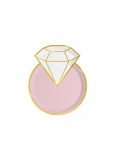Plato forma diamante 15.5x26.5cm 6 unidades