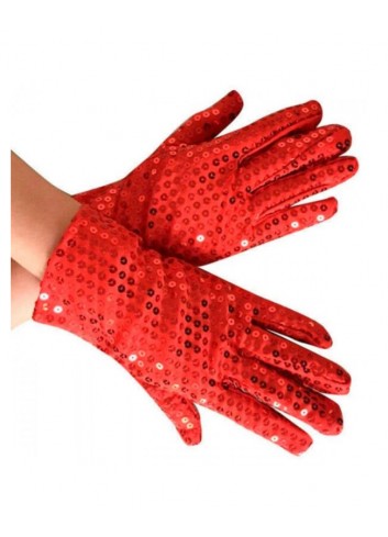 Guantes lentejuelas rojos infantiles
