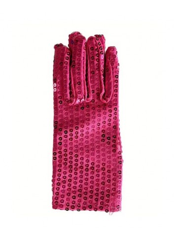 Guantes lentejuelas fucsia infantiles