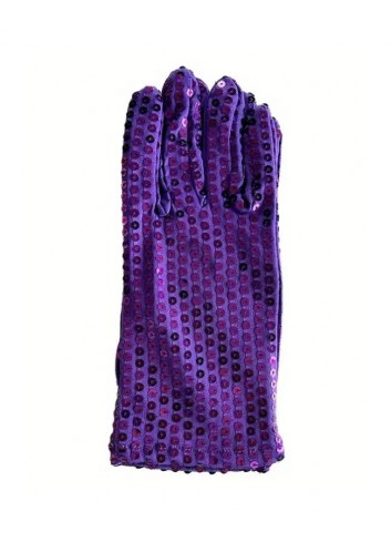 Guantes lentejuelas morados infantiles