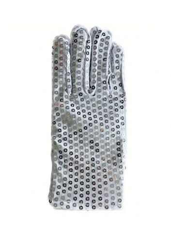 Guantes Lentejuelas Plata Infantiles- ¡Ideales para fiestas y eventos especiales!