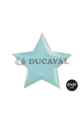 Plato estrella menta 27x27cm