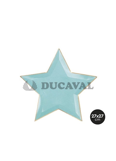 Plato estrella menta 27x27cm