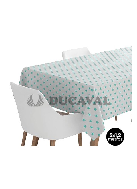 Mantel stars aguamarina 1.20x5mts