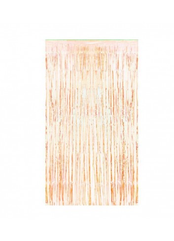 Cortina de flecos iridiscente naranja 1x2m