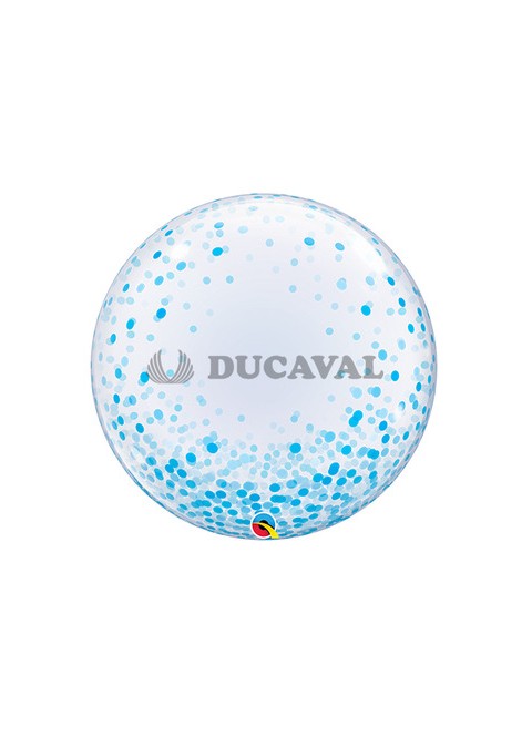 Globo Bubble Confetti Azul | Ducaval | Envíos 24/48h 