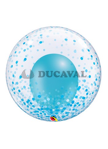 Globo Bubble Confetti Azul | Ducaval | Envíos 24/48h 