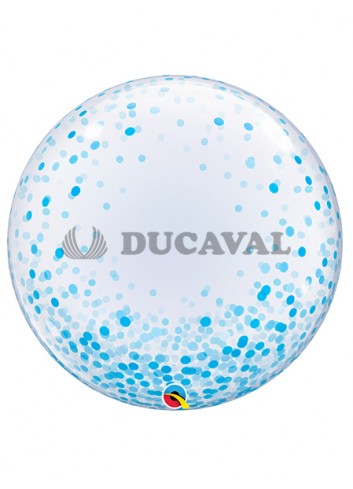 Globo Bubble Confetti Azul | Ducaval | Envíos 24/48h 