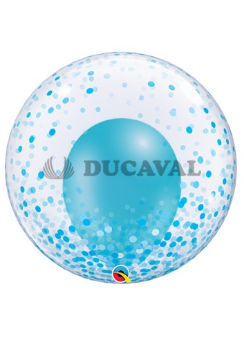 Globo Bubble Confetti Azul | Ducaval | Envíos 24/48h 