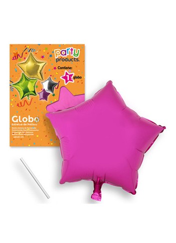 Globo estrella rosa poliamida tubito - Envíos 24 horas