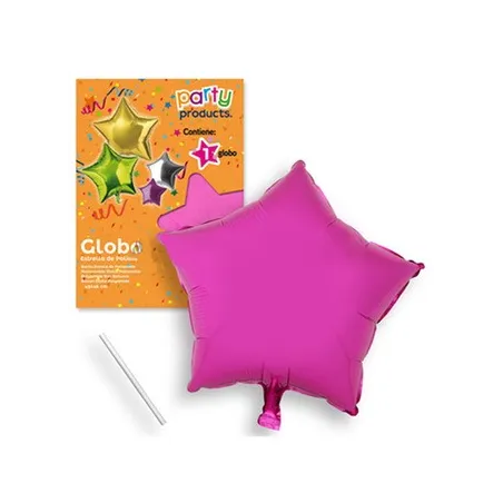 Globo estrella rosa poliamida tubito - Envíos 24 horas