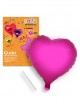 Globo corazón fucsia poliamida tubito 49x46cm