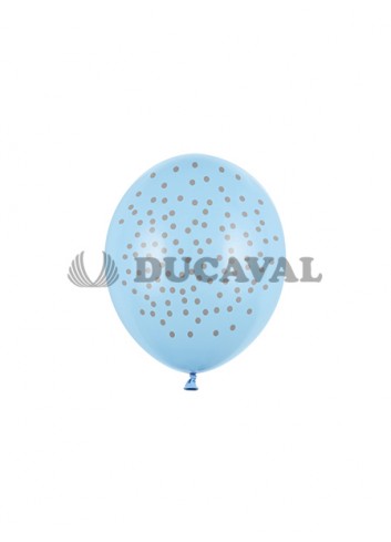 Globos Latex Azul Puntos 30 cm 6 U - Disfraces Ducaval