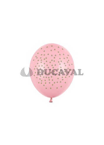 Globos Latex Rosa Puntos 30 cm 6 U - Disfraces Ducaval