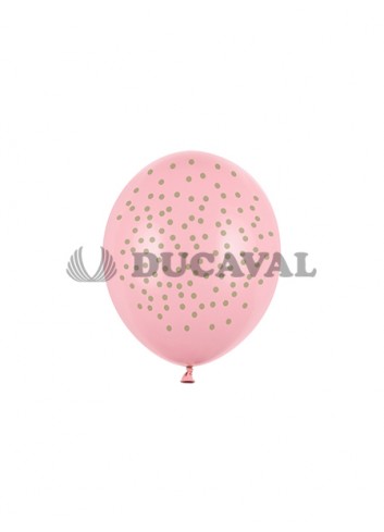 Globos Latex Rosa Puntos 30 cm 6 U - Disfraces Ducaval