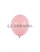Globos Latex Rosa Puntos 30 cm 6 U - Disfraces Ducaval