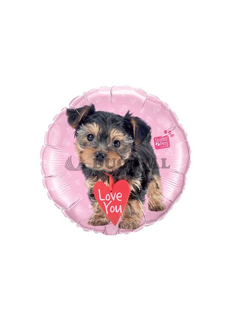 Globo foil redondo Love you terrier - Disfraces Ducaval