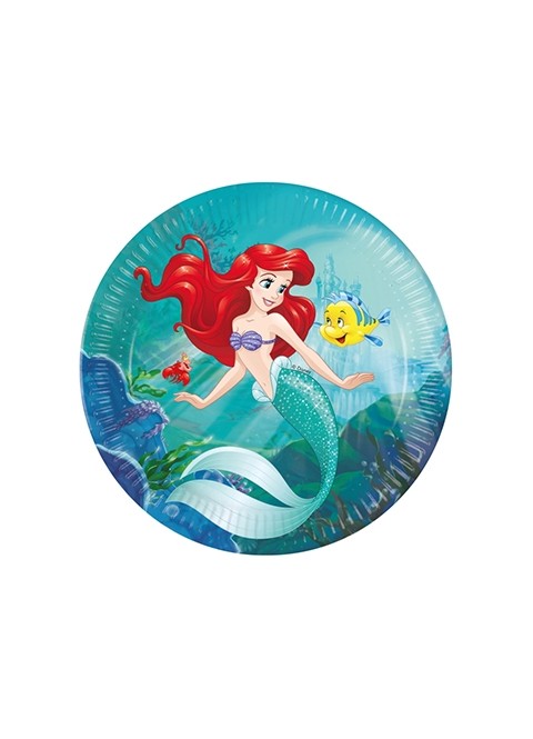 Platos Sirenita Ariel 23cm 8ud | Ducaval | Envíos 24/48h