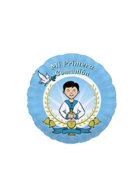 Globo poliamida + tubo Mi 1ª Comunión Niño | Ducaval | Envíos 24/48 horas