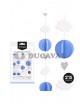 Guirnalda techo 3D nubes azul pastel glitter 2.5mts