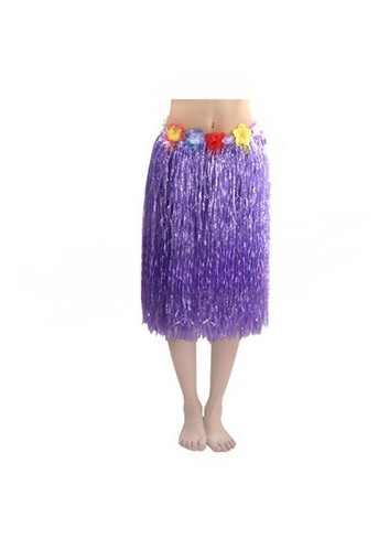 Falda Hawaiana  60cm morada - ¡Ideal para tus looks veraniegos! 