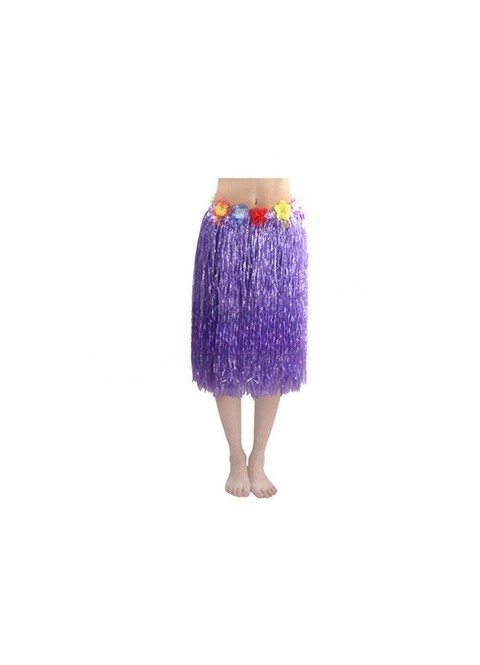 Falda Hawaiana  60cm morada - ¡Ideal para tus looks veraniegos! 