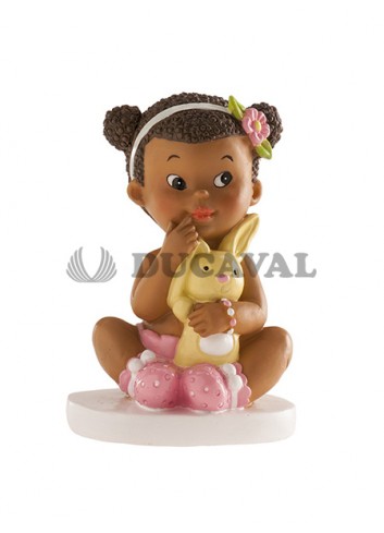 Figura bautizo niña conejito sentada 10cm - Disfraces Ducaval