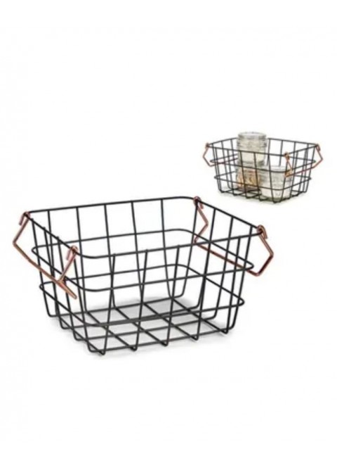Cesta asa cobre mediana 18.5x12.5x24.5cm - Disfraces Ducaval