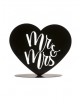 Topper boda metal negro Mr&Mrs corazón 14.5 - Disfraces Ducaval