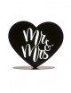 Topper boda metal negro Mr&Mrs corazón 14.5 - Disfraces Ducaval