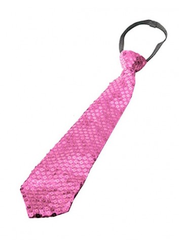 Corbata lentejuelas rosa