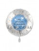 Globo foil MI PRIMERA COMUNIÓN paloma azul 17  43cm