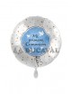 Globo foil MI PRIMERA COMUNIÓN paloma azul 17  43cm