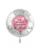Globo foil MI PRIMERA COMUNIÓN paloma rosa 17  43cm