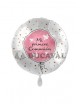 Globo foil MI PRIMERA COMUNIÓN paloma rosa 17  43cm
