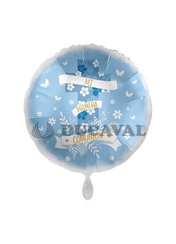 Globos foil COMUNIÓN azul 17  43cm