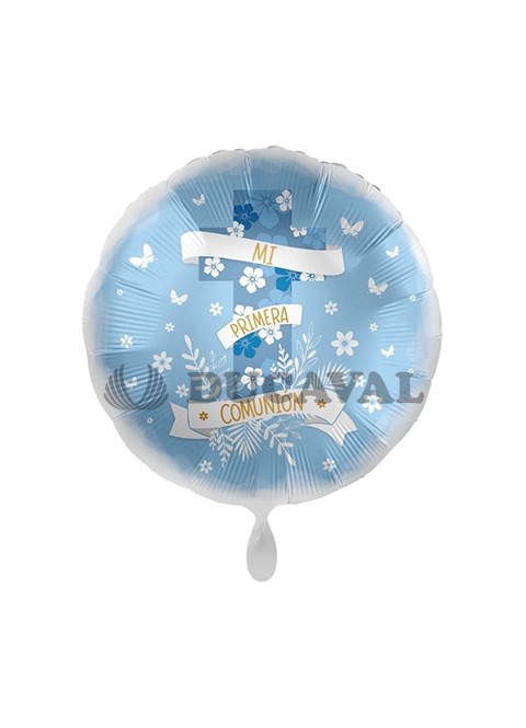 Globos foil COMUNIÓN azul 17  43cm