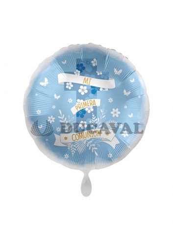 Globos foil COMUNIÓN azul 17  43cm