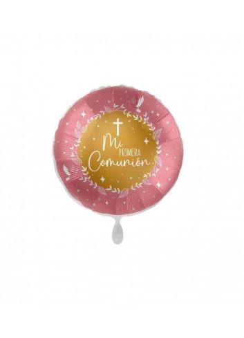 Globos foil COMUNIÓN rosa 17  43cm