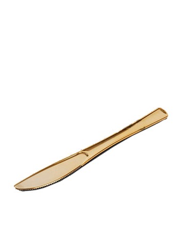 Cuchillo grande dorado 20cm 6ud - Disfraces Ducaval